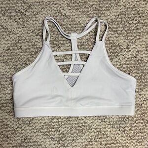 ZYIA Active White Grid Sports Bra Sz XL